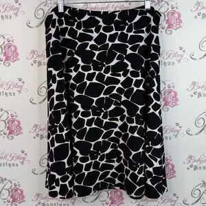 Jessica skirt, colour block, giraffe animal Black and White A-Line Skirt